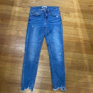 Zara mid wash skinny cropped jean